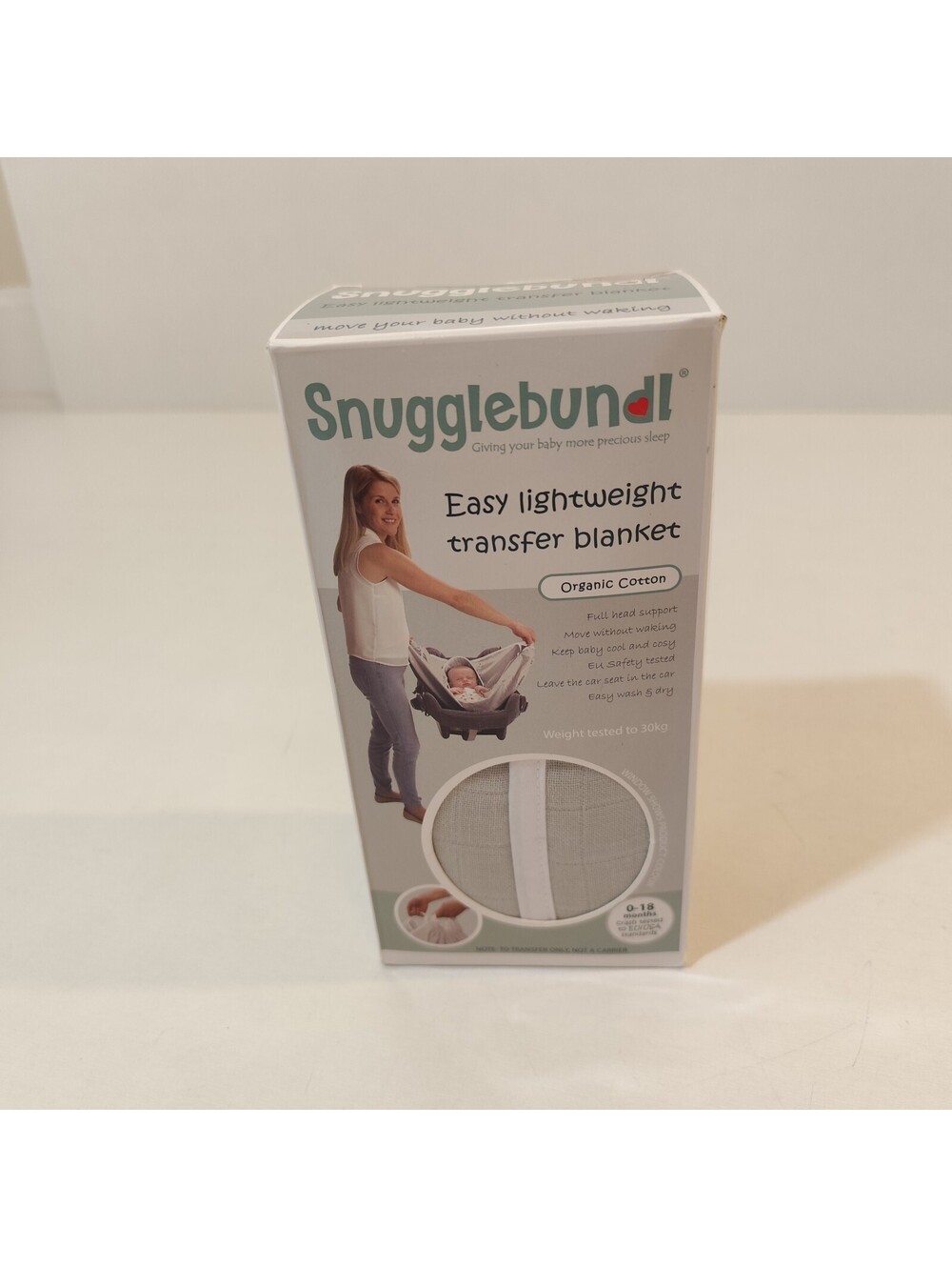 Snugglebundl Grey Baby Haxe Grey Cotton Car Seat Blanket Snuggle